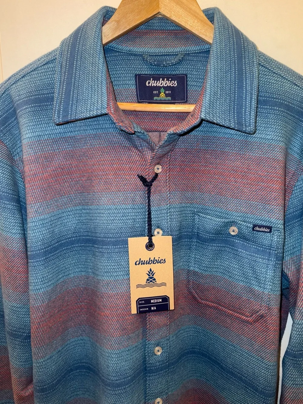 NWT Chubbies “The Sunset Stripe” Soft Brushed Knit Overshirt
